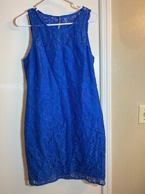 J. Crew Cobalt Blue Lace Midi Dress